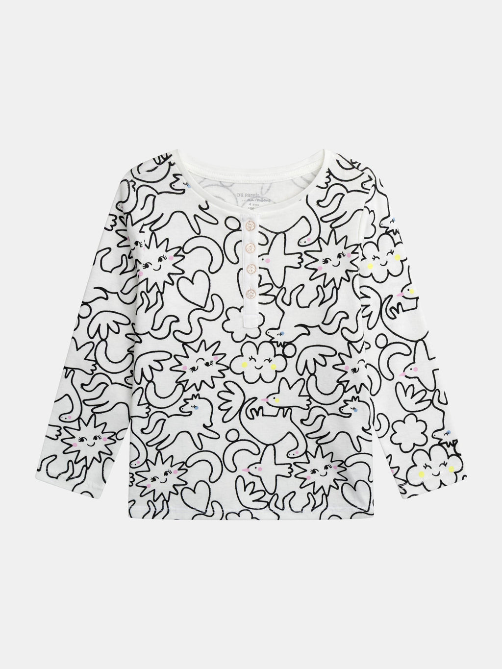 Pijama Largo para Niña Estampado Integral DREAM en Crema | Súper cómodo y bonito