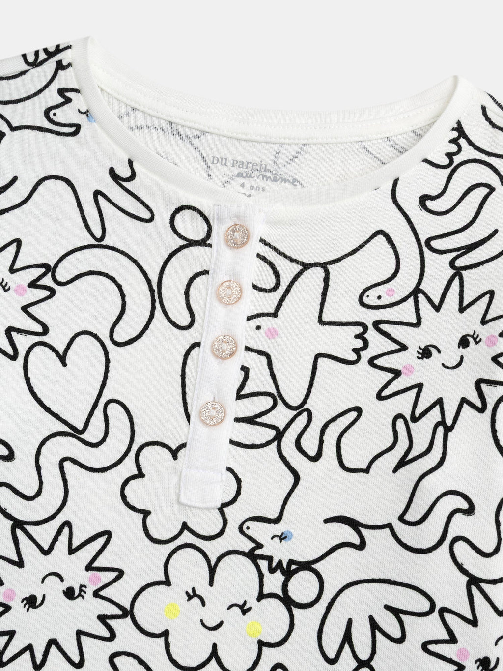 Pijama Largo para Niña Estampado Integral DREAM en Crema | Súper cómodo y bonito