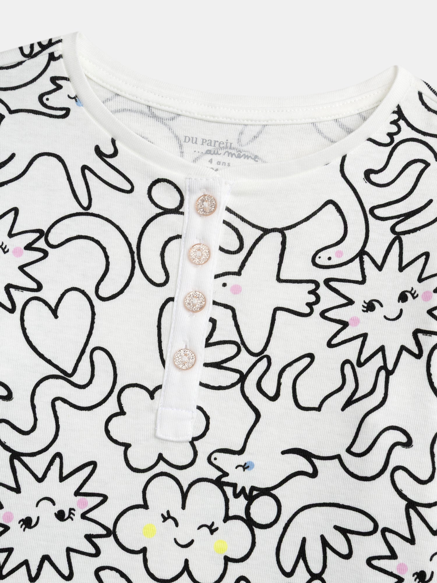 Pijama Largo para Niña Estampado Integral DREAM en Crema | Súper cómodo y bonito