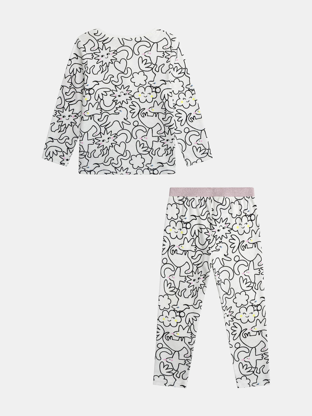Pijama Largo para Niña Estampado Integral DREAM en Crema | Súper cómodo y bonito