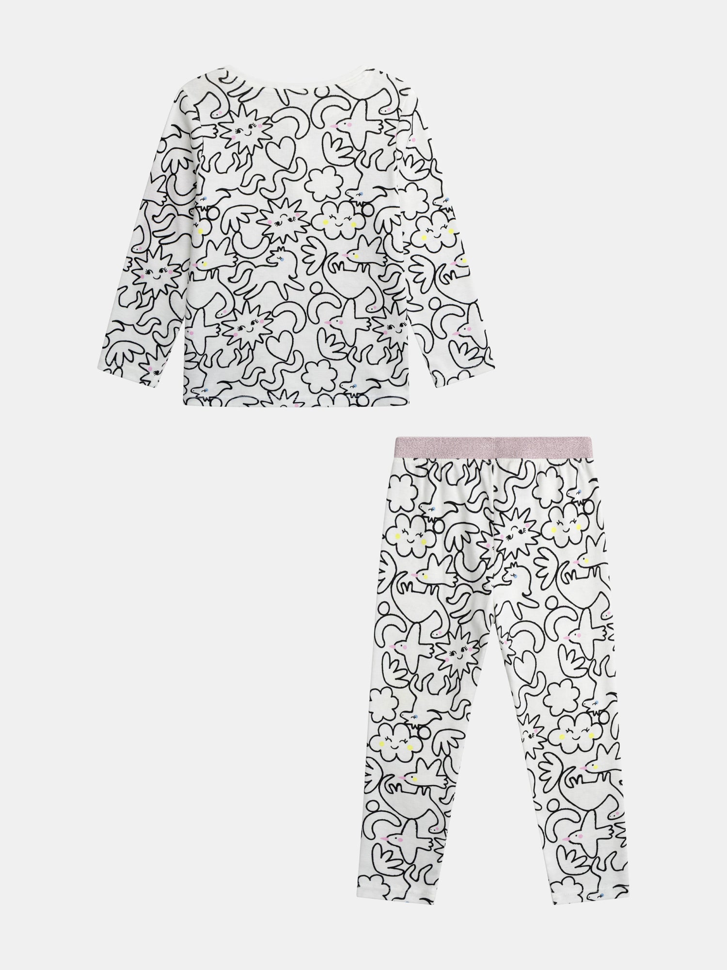 Pijama Largo para Niña Estampado Integral DREAM en Crema | Súper cómodo y bonito