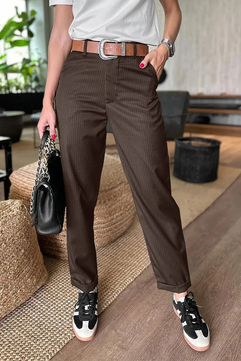 MATHILDA | ELEGANTE, Pantalones que realzan la figura con rayas