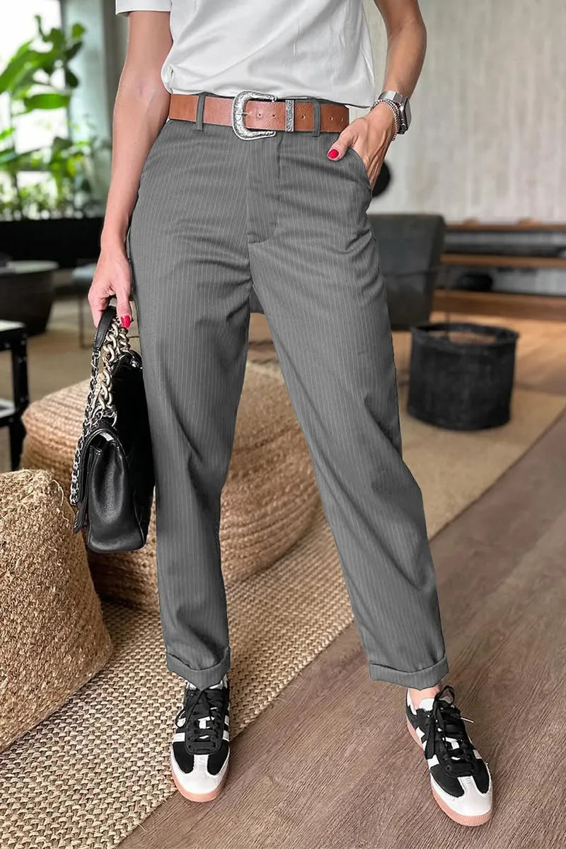 MATHILDA | ELEGANTE, Pantalones que realzan la figura con rayas