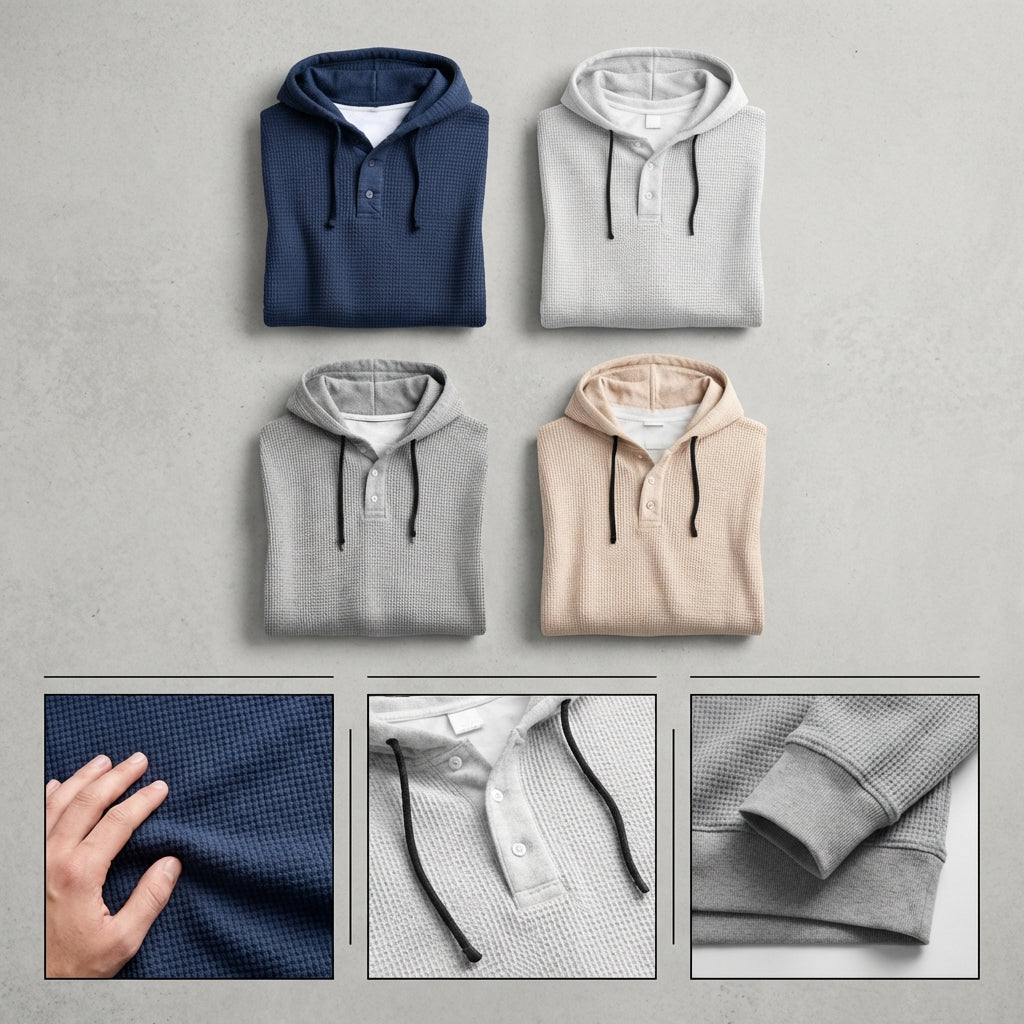Cárter | Sudadera Waffle de Estilo Atemporal